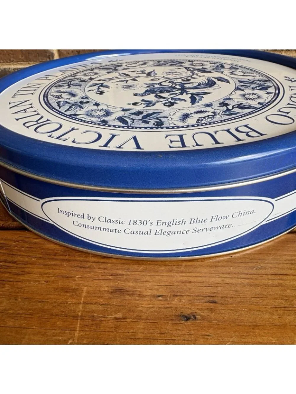 Indigo Blue Victorian Tin Plates, Set of 4, Restoration Hardware, Original Tin